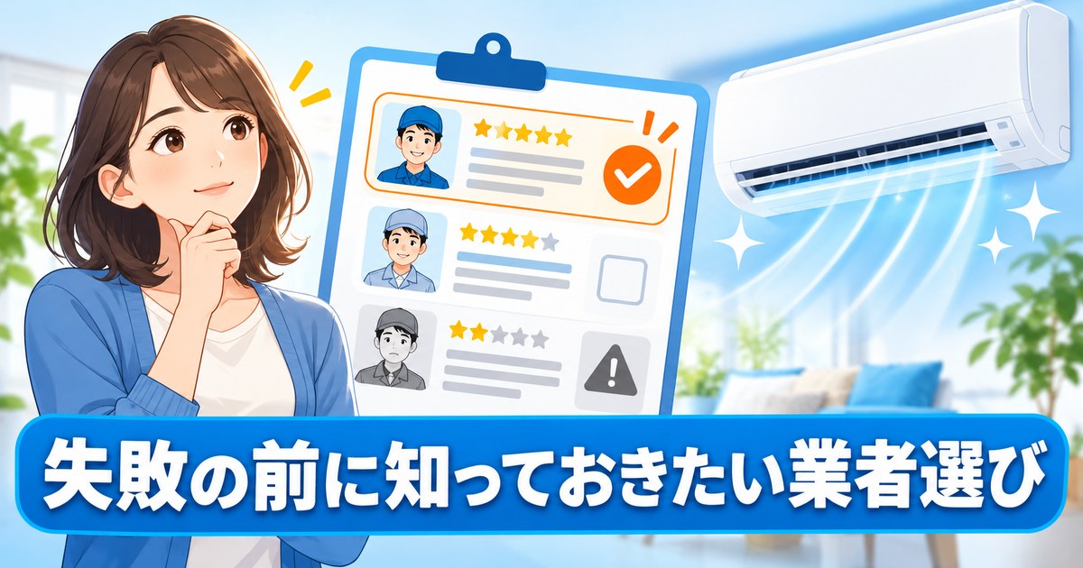 エアコンクリーニングの失敗・業者選びで後悔しないイメージ