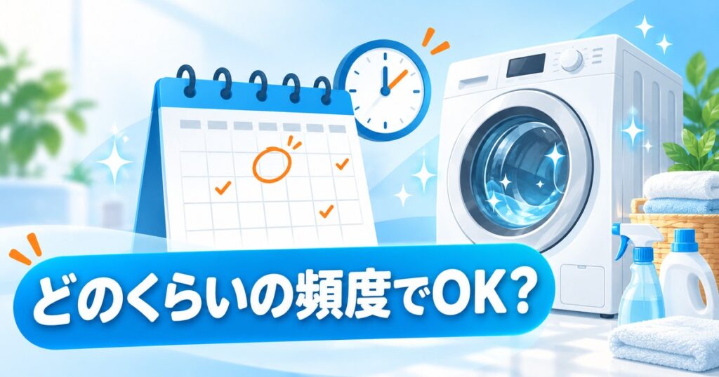 洗濯機クリーニングの頻度の目安をカレンダーで示すイメージ