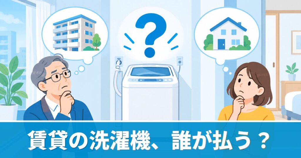 賃貸の洗濯機クリーニング費用は誰が負担するかを解説するアイキャッチ